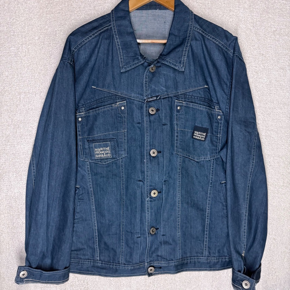 Vintage Marithe Francois Girbaud Denim Jacket Mens XL Y2K Hip Hop Streetwear